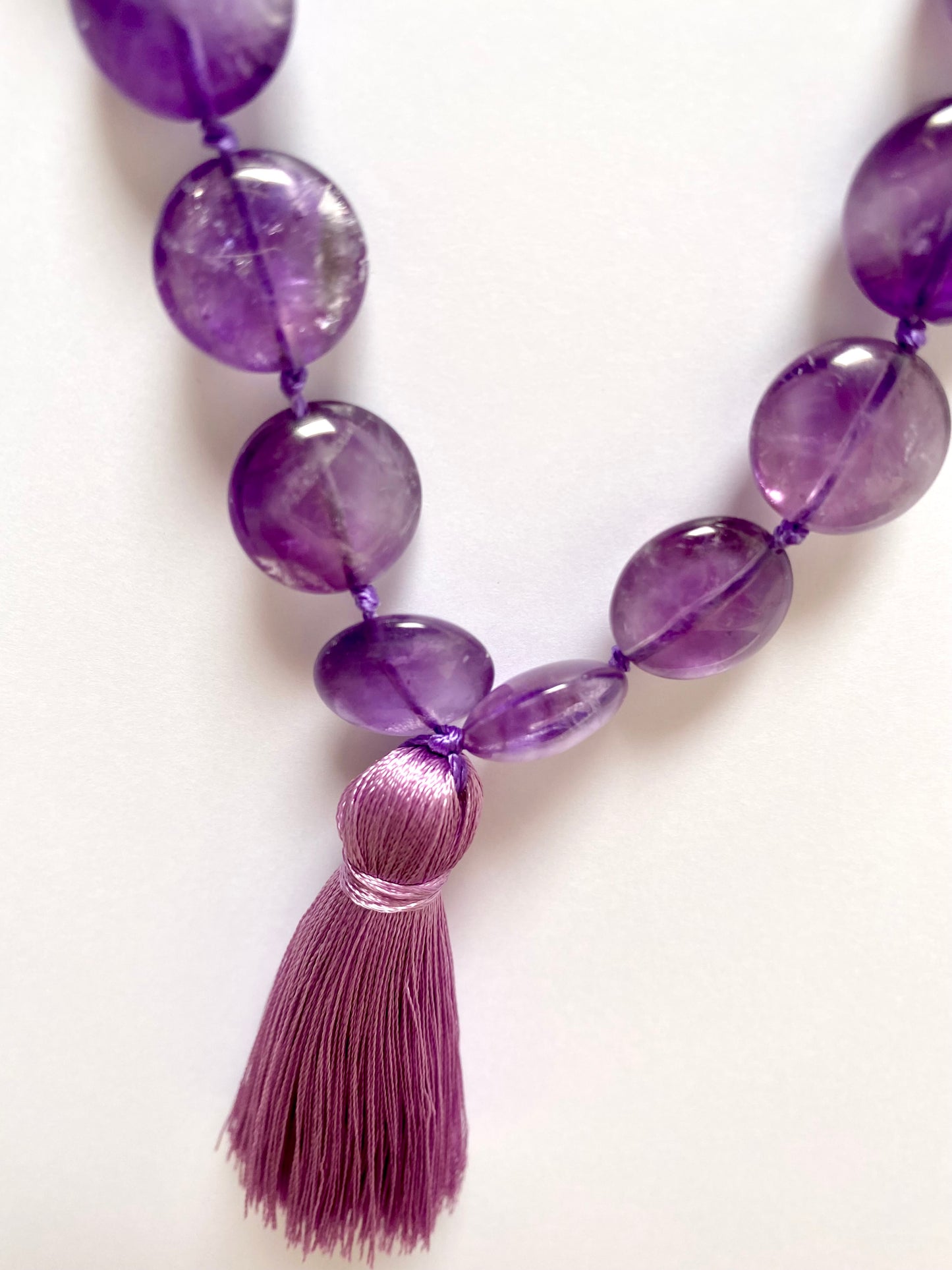 Mala beads - Coin Amethyst